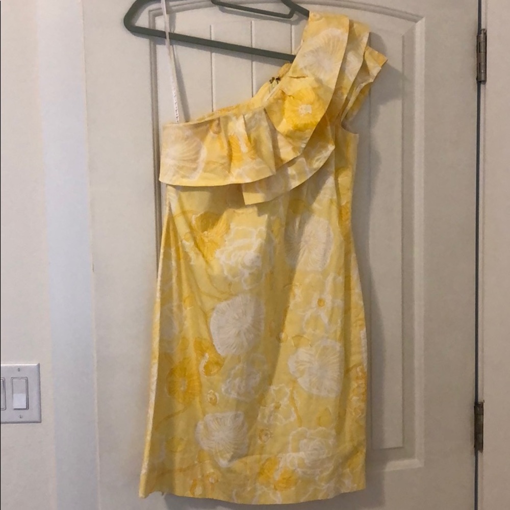 Lilly Pulitzer One Shoulder Ruffle Dress